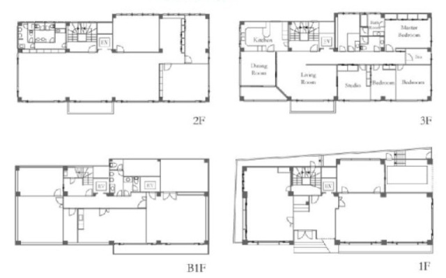 JESCO目黒ビル2B1F～3F 間取り図