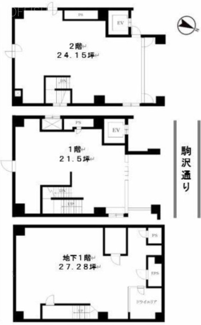 恵比寿森ビルB1F～B2F 間取り図