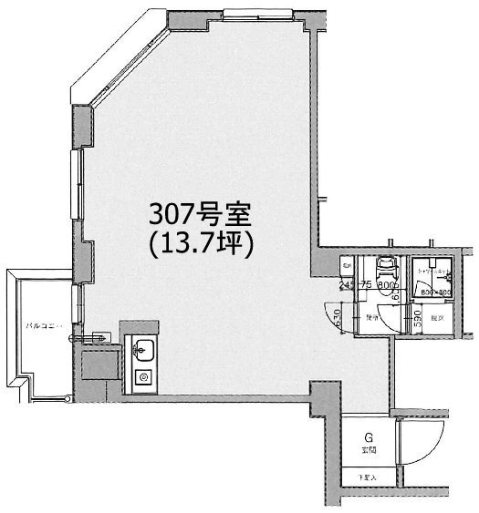 高輪マンション307 間取り図