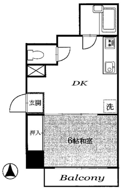 成子坂ハイツ604 間取り図