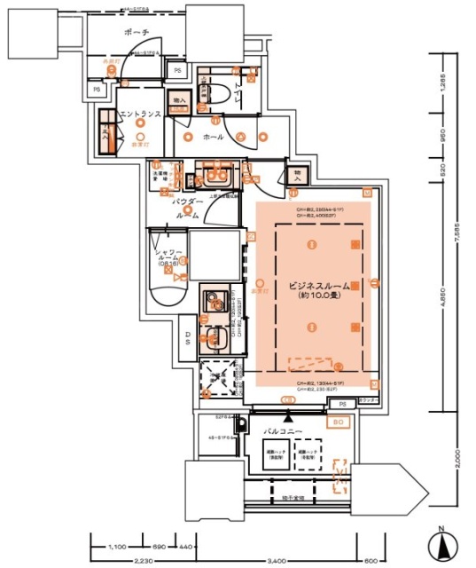 DEUX TOURS CANAL&SPA EAST棟4422 間取り図