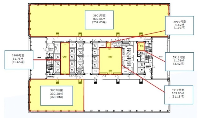 新宿三井ビルディング3901 間取り図