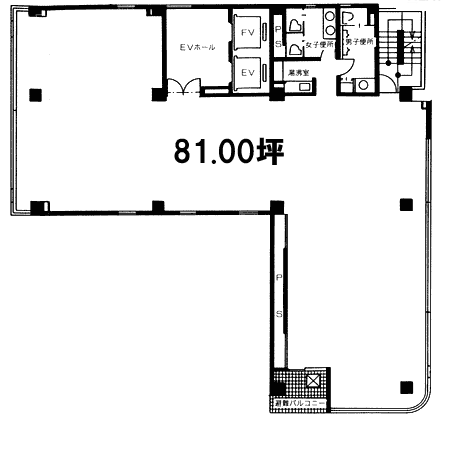 築地エー・アイ・ユービル2F 間取り図