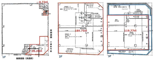 リッチライフ浅一ビル1F～3F 間取り図