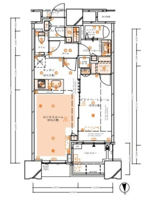 DEUX TOURS CANAL&SPA EAST棟4512 間取り図