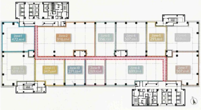 新宿イーストサイドスクエア6F 間取り図