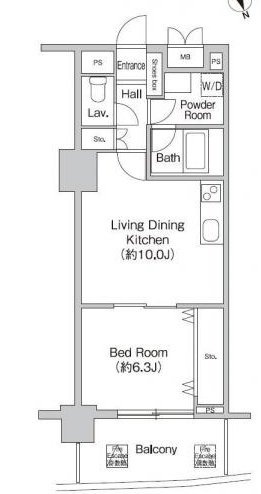 プライムアーバン町屋サウスコート2F 間取り図