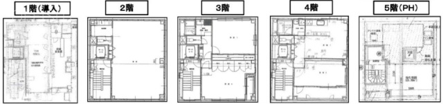 ファミリー南青山ビル1F～5F 間取り図