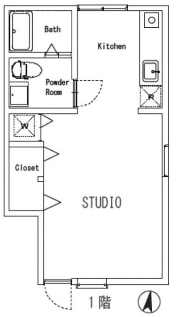 リヨンドール六本木1F 間取り図