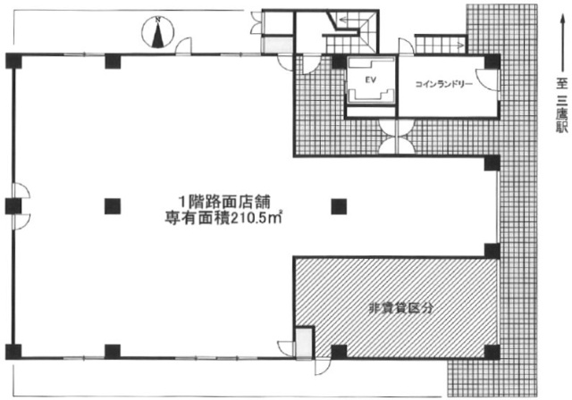 ミタカサンライズマンションビル1F 間取り図