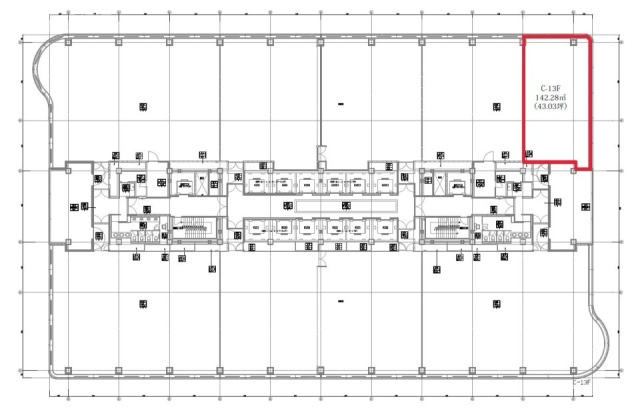 クイーンズタワーC棟13F 間取り図