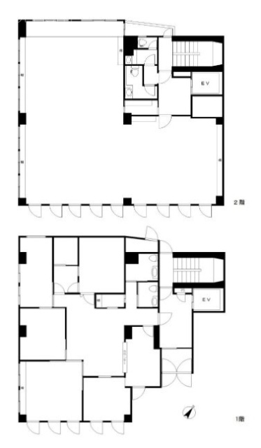 東京ロイヤルビル1F～2F 間取り図
