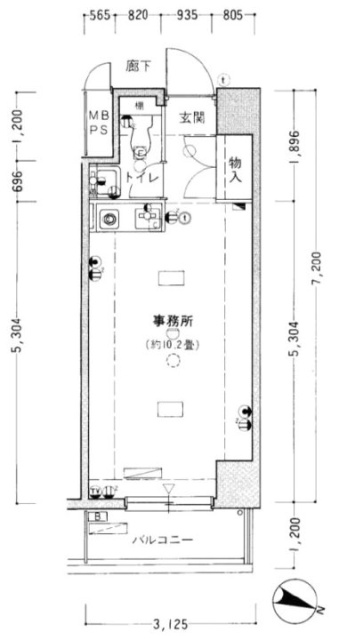 パークノヴァ横浜三番館ビル108 間取り図