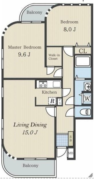 APOLLOHALL&LUNAHOUSEビル308 間取り図