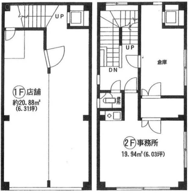 林口ビル1-2F 間取り図