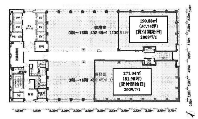 新宿三井ビルディング2号館1606 間取り図