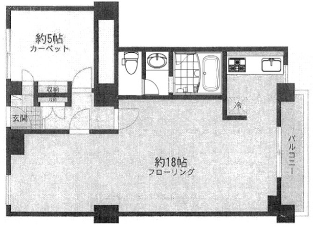 赤坂中央マンション406 間取り図