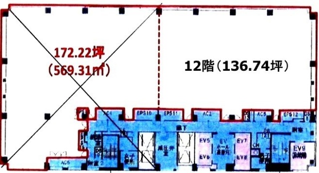 晴海アイランドトリトンスクエアオフィスタワーW棟12F 間取り図