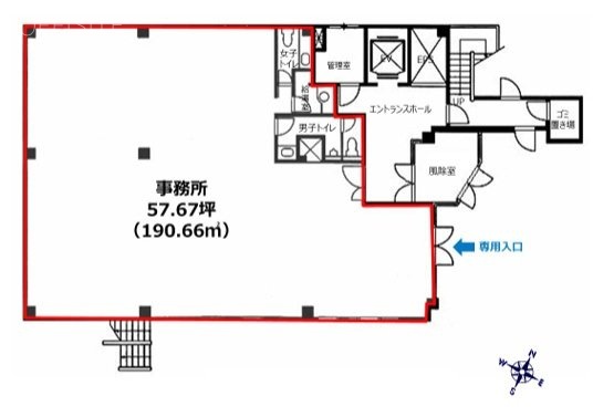 五番町TMビル1F 間取り図