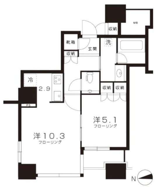 ザ・タワーズ台場(ウエスト)611 間取り図