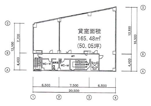 明治安田生命中目黒ビル6F 間取り図