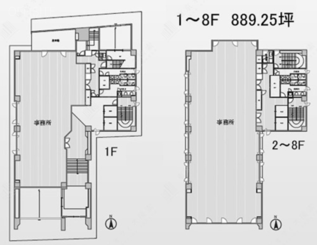 八王子トーセイビルⅡ1F～8F 間取り図