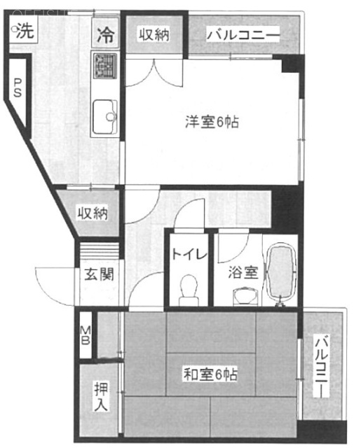 双秀ビル606 間取り図