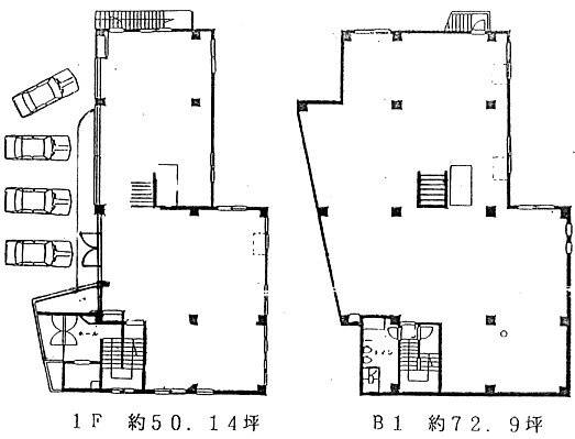 山崎ビルB1F～1F 間取り図