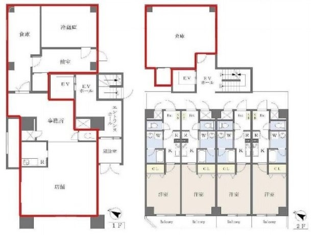 ネクサス立石ビル1F～2F 間取り図