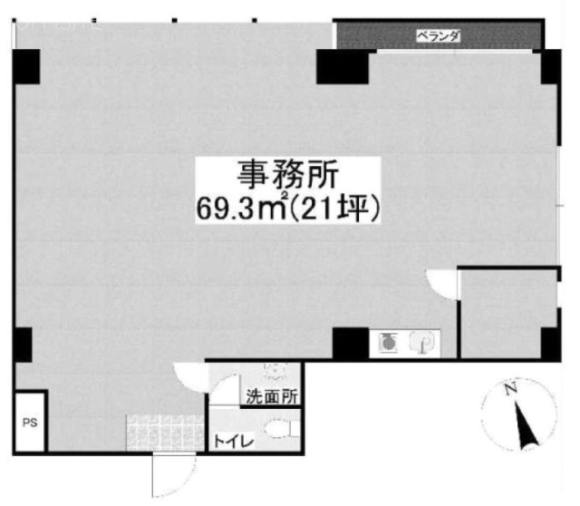 糠信(ぬかのぶ)ビル205 間取り図