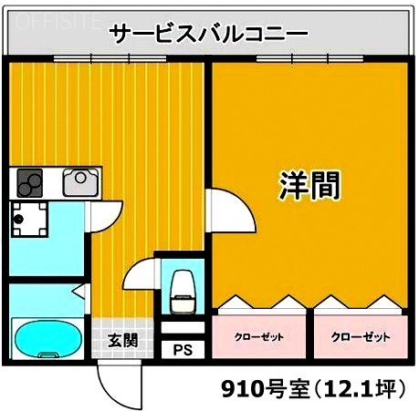 アゼリア東広ビル910 間取り図