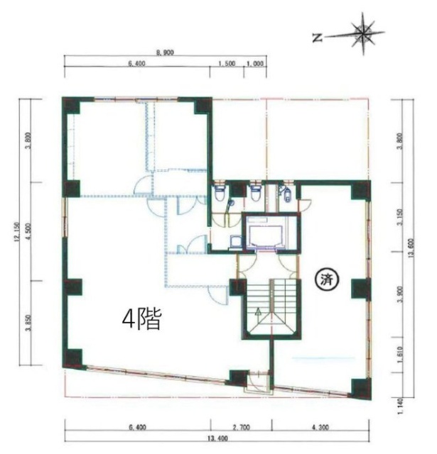 弓矢四国ビル4F 間取り図