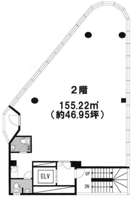 四谷4丁目32番4号ビル2F 間取り図