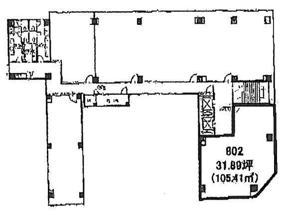 ジブラルタ生命五反田ビル802 間取り図