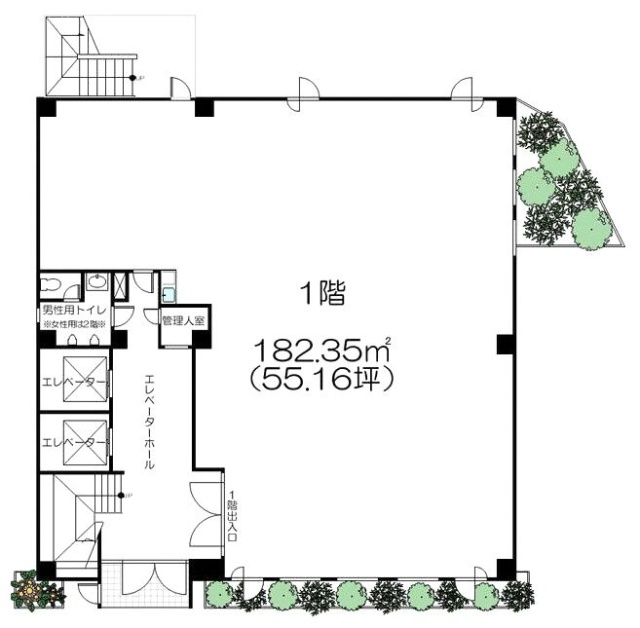 久保寺ツインタワービル1F 間取り図