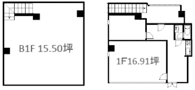 アファブル西早稲田ビルB1F～1F 間取り図