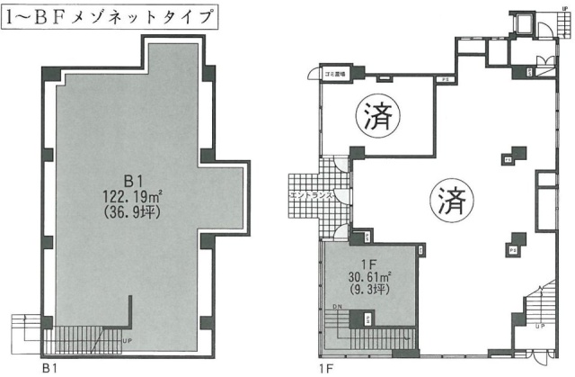 シュウエツレジデンスⅡビルB1F~1F 間取り図