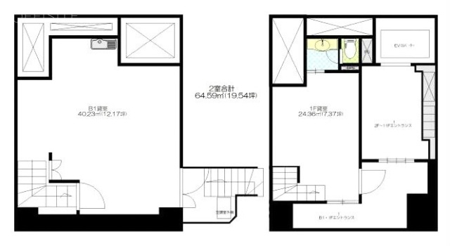 トーハン淡路町ビルB1F～1F 間取り図