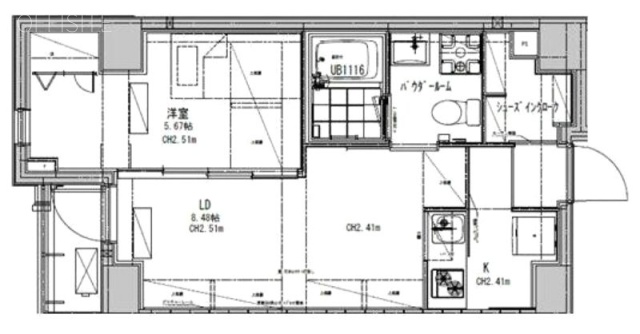 ヴィラージュ・ド・クロシェ801 間取り図