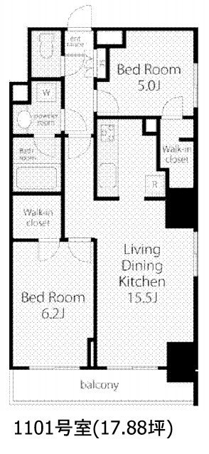 VORT銀座residence1101 間取り図