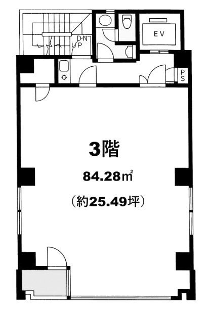 ルート蛎殻町ビル3F 間取り図