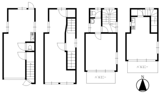 メスダビル1F～4F 間取り図