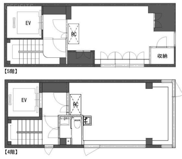 元屋ビル新富町4F～5F 間取り図