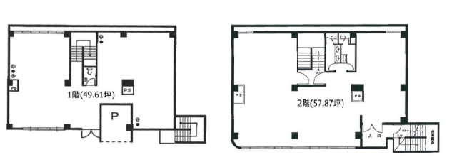 青波楼ビル1～2F 間取り図