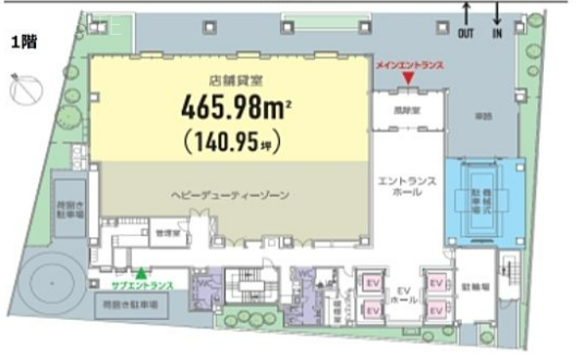 S-GATE赤坂山王1F 間取り図