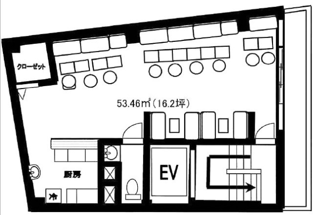 エヌズ3ビル3F 間取り図