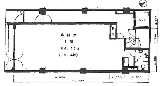 兜町第3ビル1F 間取り図