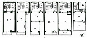 セカンドアヴエニューA館ビルB1F~6F 間取り図