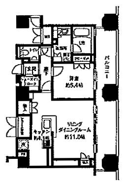 ルネ新宿御苑タワービル1403 間取り図
