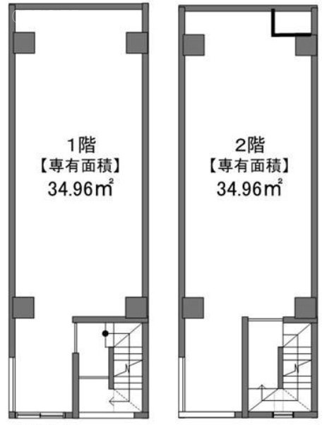日本橋蛎殻町1丁目19番地ビル1F~2F 間取り図